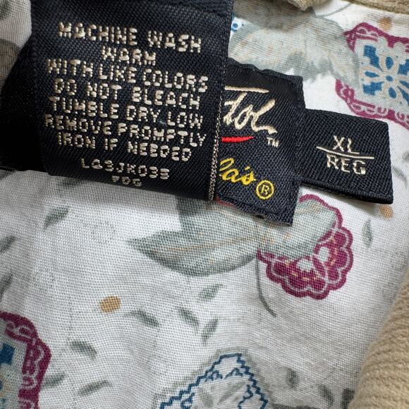 Dick Idol Jacket Womens XL Tan Embroidered Floral Field Button Up + Pockets - Picture 5 of 8